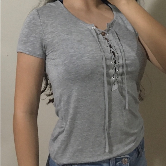 Garage Lace-up Tee - Picture 2 of 3